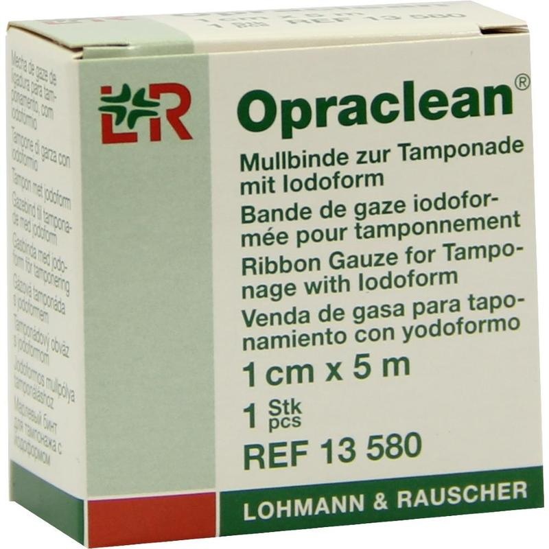 OPRACLEAN Mullbinde z.Tampon.m.Jodoform 1 cmx5 m