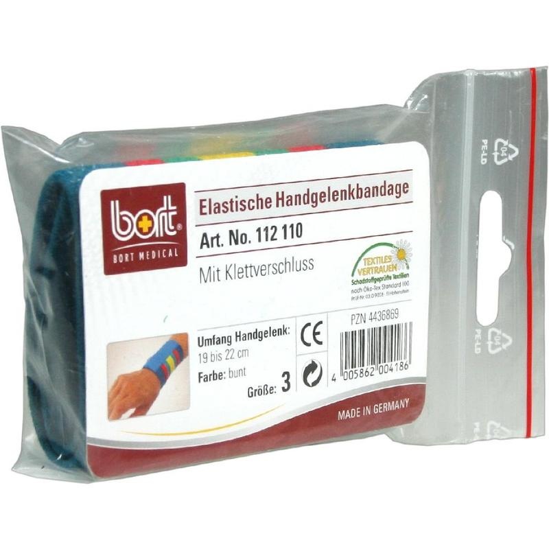 BORT Handgelenkbandage m.Klettverschl.Gr.3 bunt