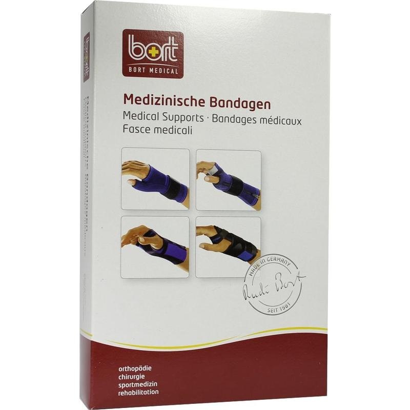 BORT Handgelenkstütze m.Daumenausspar.S blau