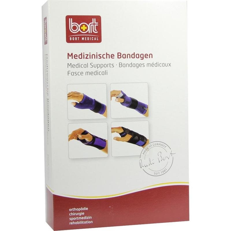BORT Handgelenkstütze m.Daumenausspar.M blau
