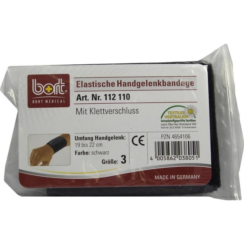BORT Handgelenkbandage m.Klettverschl.Gr.3 schwarz