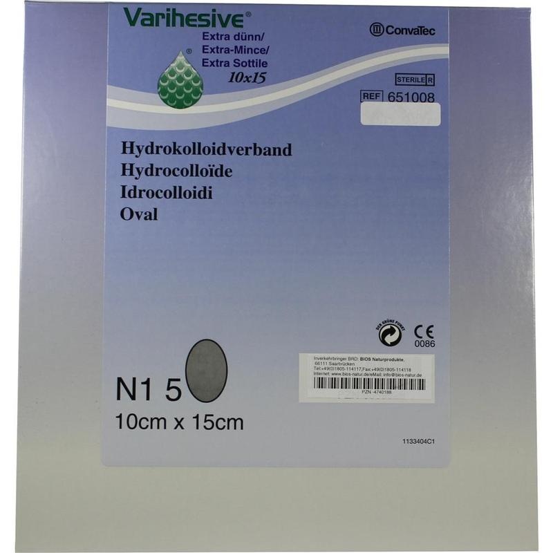 VARIHESIVE extra dünn 10x15 cm HKV hydroaktiv oval