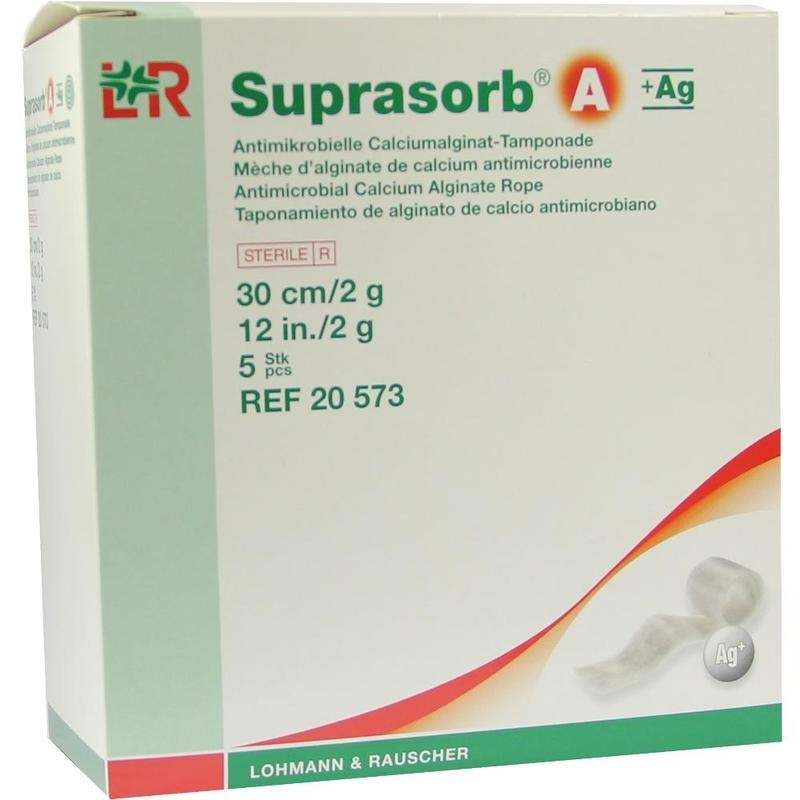 SUPRASORB A+Ag Antimik.Cal.Alginat Tamp.30 cm 2 g
