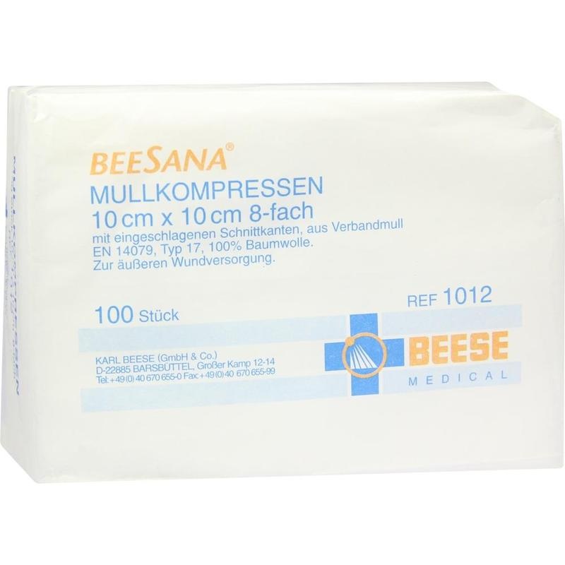 MULLKOMPRESSEN 10x10 cm unsteril 8fach