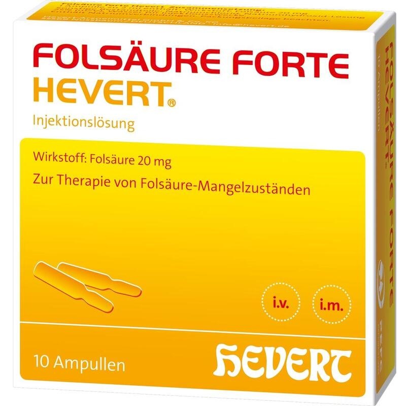 FOLSÄURE FORTE Hevert 20 mg Inj.-Lösung Amp.