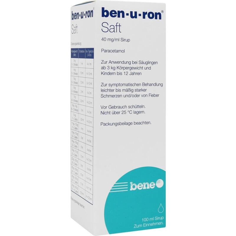 ben-u-ron Saft – Fieber- & Schmerzsaft mit Paracetamol für Kinder