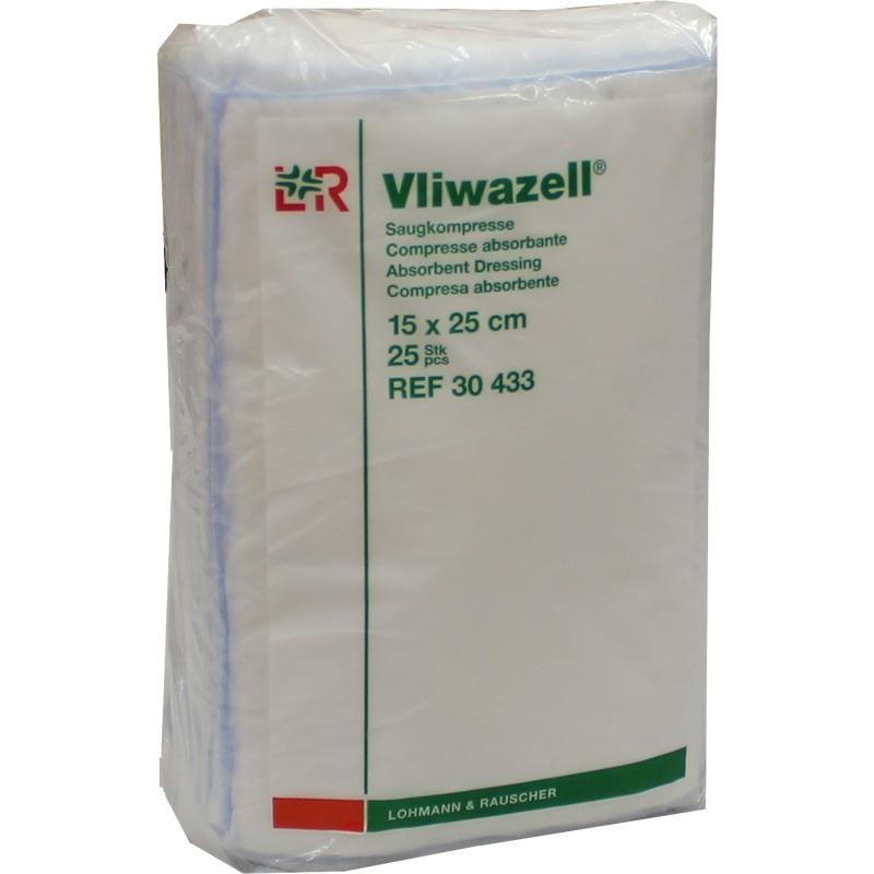 VLIWAZELL Saugkompressen unsteril 15x25 cm