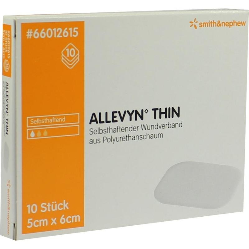 ALLEVYN Thin 5x6 cm dünne Wundauflage