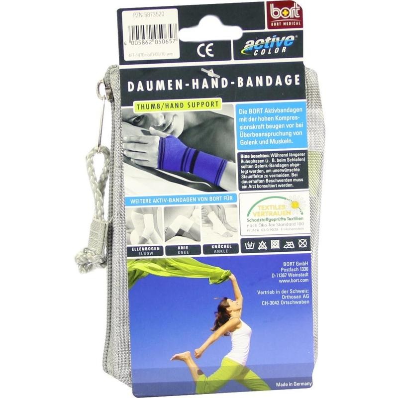 BORT ActiveColor Daumen Hand Band.M blau