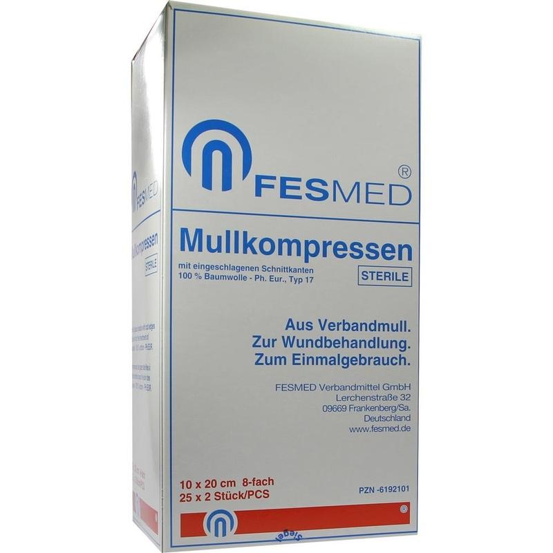 MULLKOMPRESSEN ES 10x20 cm steril 8fach