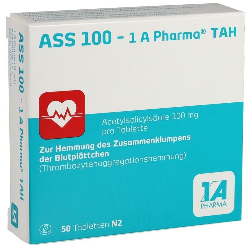 ASS 100 - 1 A Pharma® TAH zur Blutverdünnung & Vorbeugung von Herzinfarkt und Schlaganfall