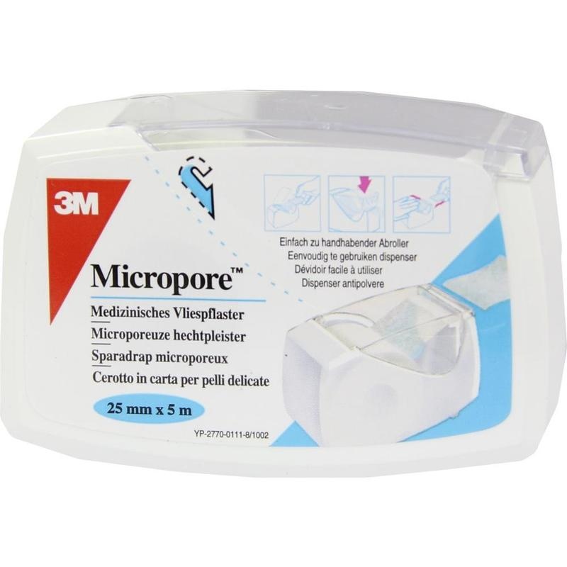MICROPORE Vliespfl.2,5cmx5m m.Abroller 1530NP-1SD