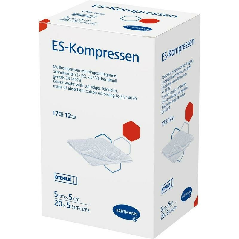 ES-KOMPRESSEN steril 5x5 cm 12fach Großpackung