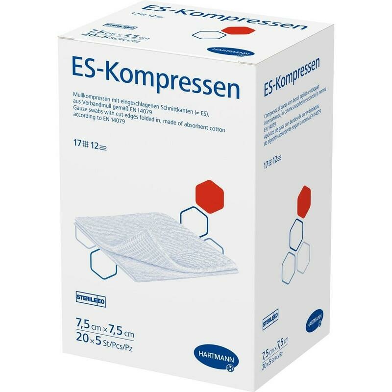 ES-KOMPRESSEN steril 7,5x7,5 cm 12fach Großpackung