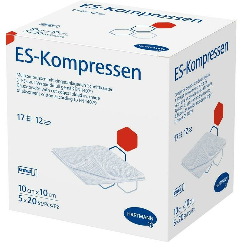 ES-KOMPRESSEN steril 10x10 cm 12fach Großpackung