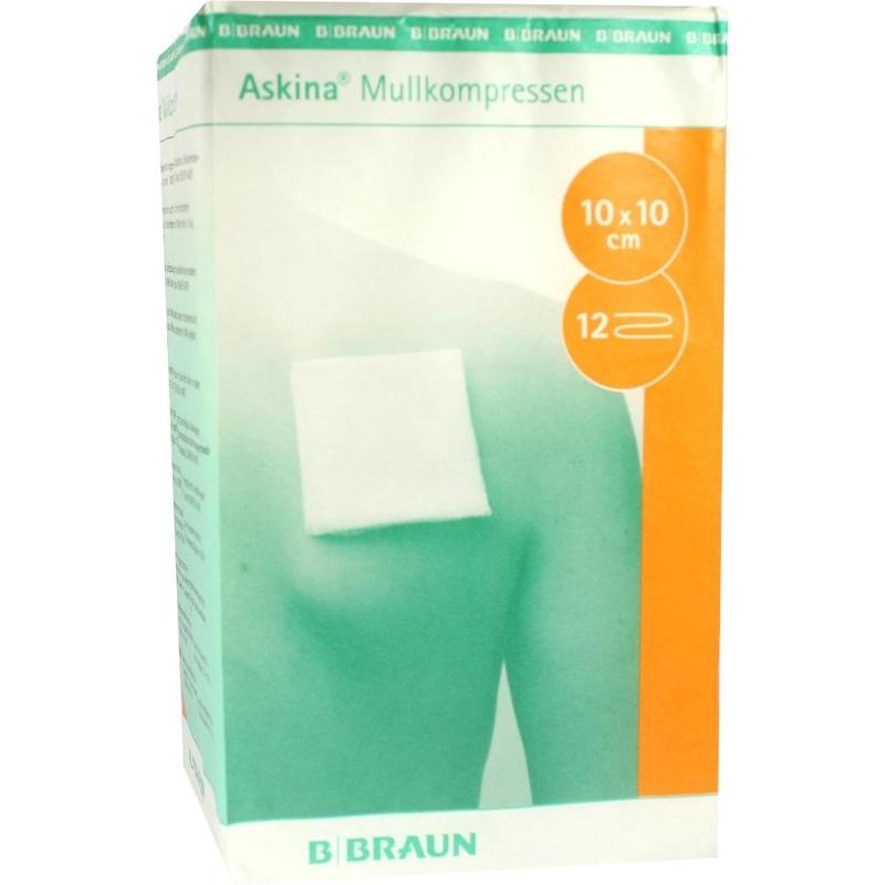 ASKINA Mullkompressen 10x10 cm unsteril 12fach