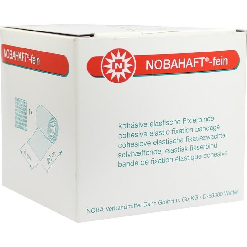NOBAHAFT fein kohäsive Mullbinde 8 cmx20 m weiß
