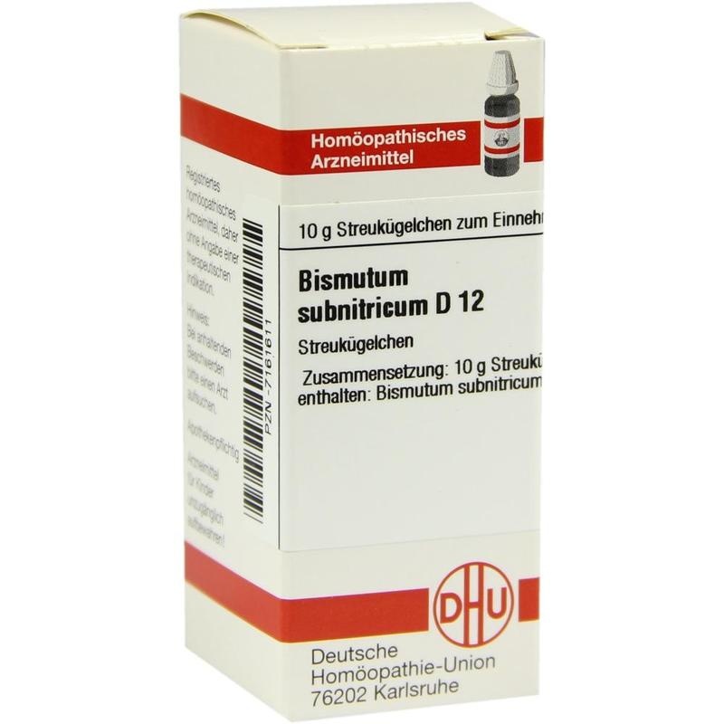 BISMUTUM SUBNITRICUM D 12 Globuli