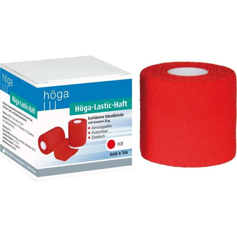 HÖGA-LASTIC-haft Binde 6 cmx5 m rot
