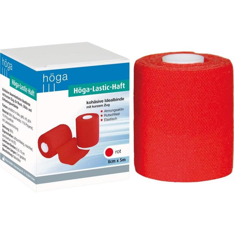 HÖGA-LASTIC-haft Binde 8 cmx5 m rot