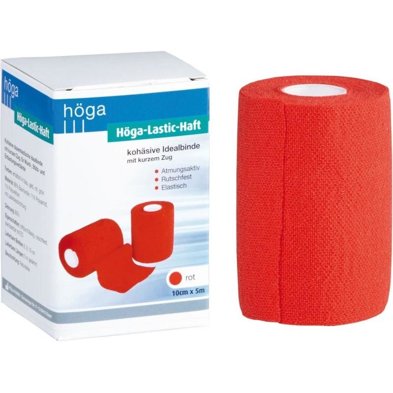 HÖGA-LASTIC-haft Binde 10 cmx5 m rot