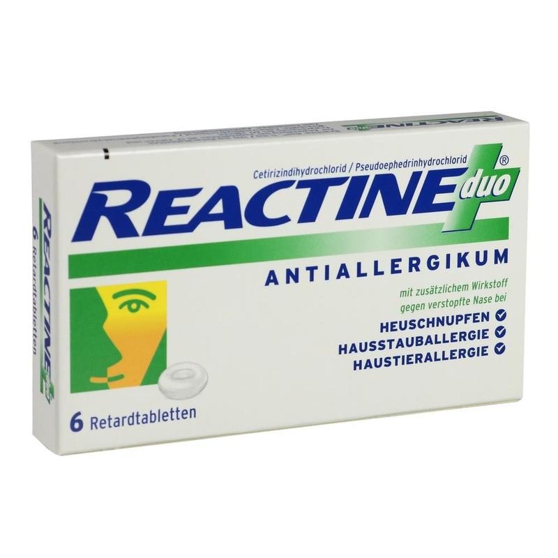 Reactine duo Retardtabletten bei Heuschnupfen & verstopfter Allergie-Nase (befreit von innen)