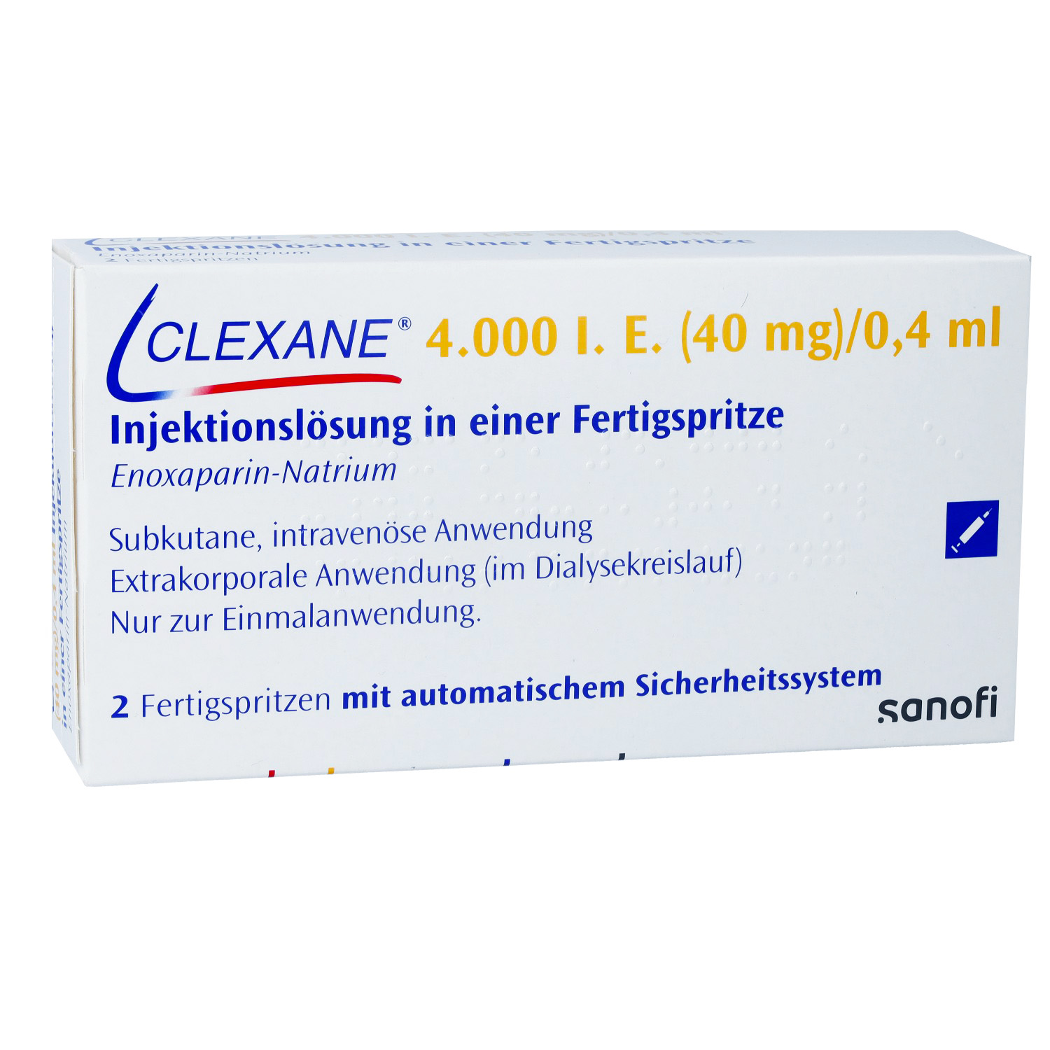 CLEXANE 4.000 I.E. 40mg/0,4ml ILO F.Sp.+Sich-Sys.