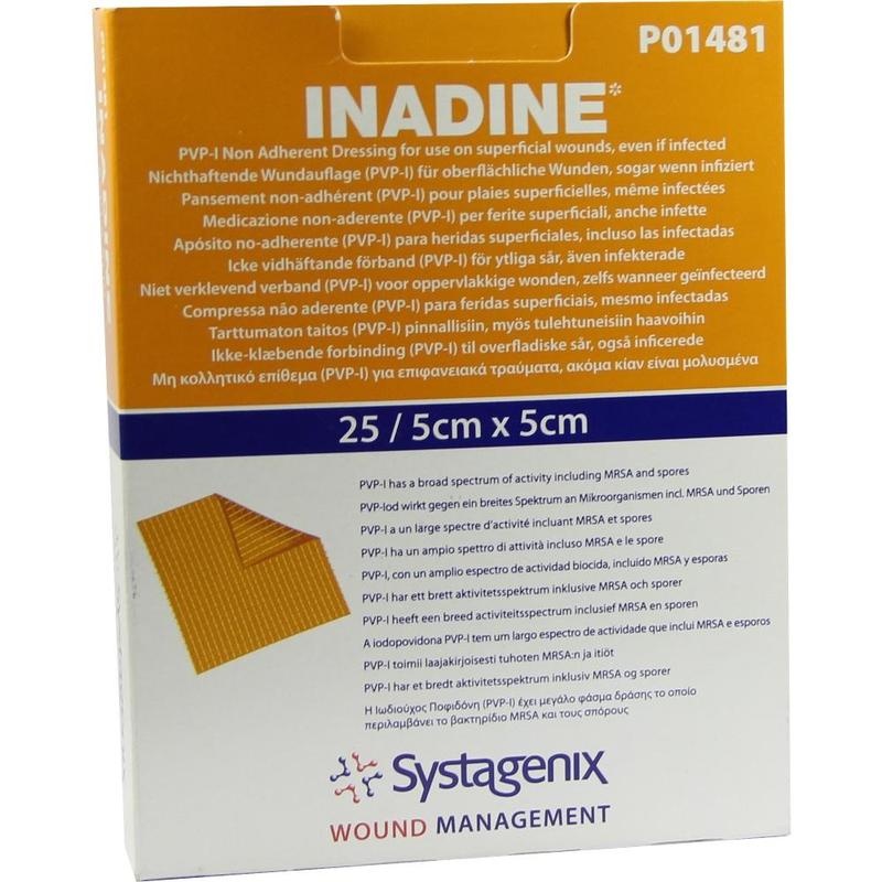 INADINE Salbengaze m.PVP-Iod 5x5 cm