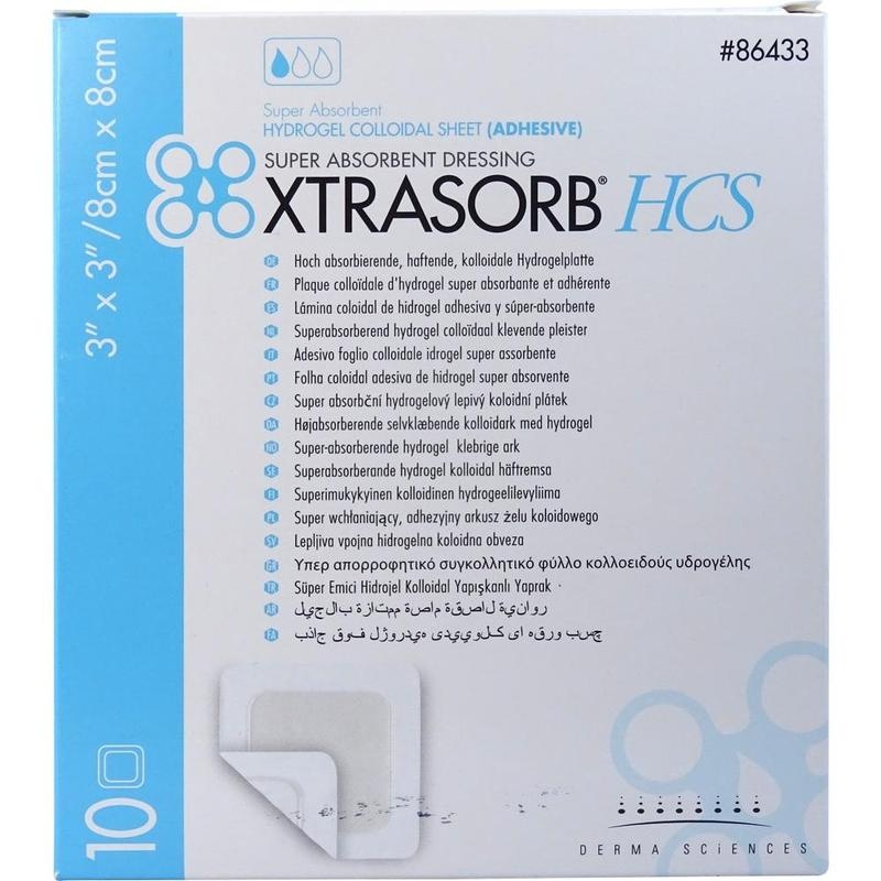 XTRASORB HCS Hydrogelplatte 8x8 cm haftend