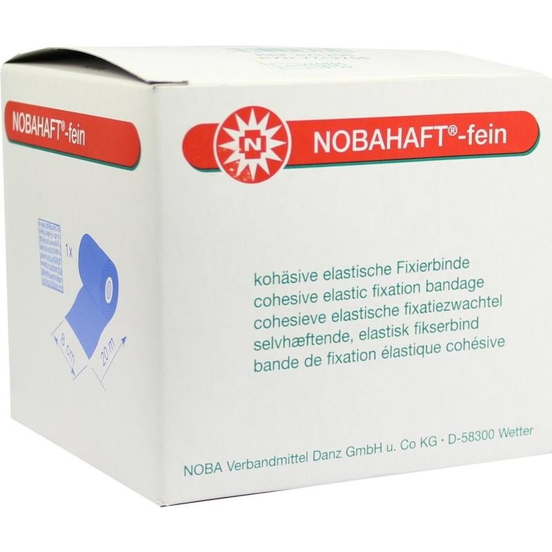 NOBAHAFT fein kohäsive Mullbinde 8 cmx20 m blau
