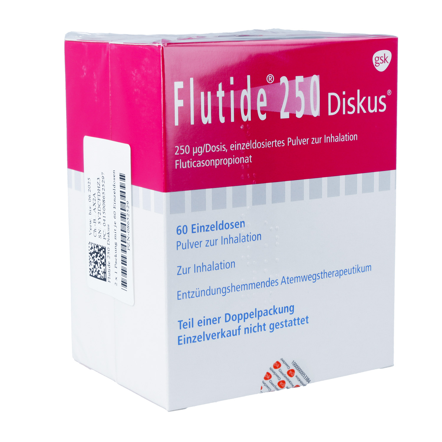 FLUTIDE 250 Diskus einzeldos.Plv.z.Inhalat.