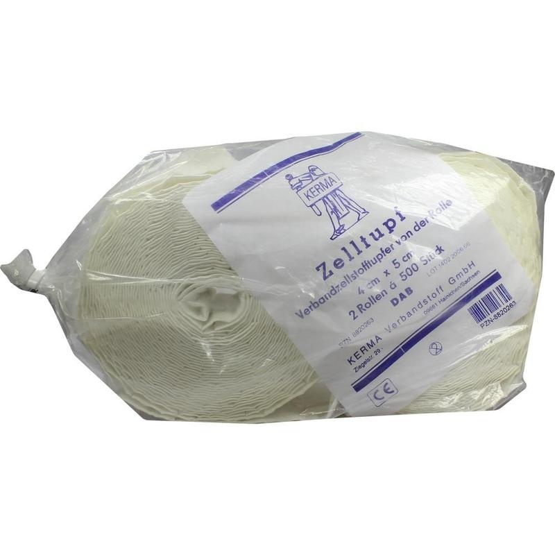 ZELLTUPF 4x5 cm n.DAB unsteril hochgebl.Rolle