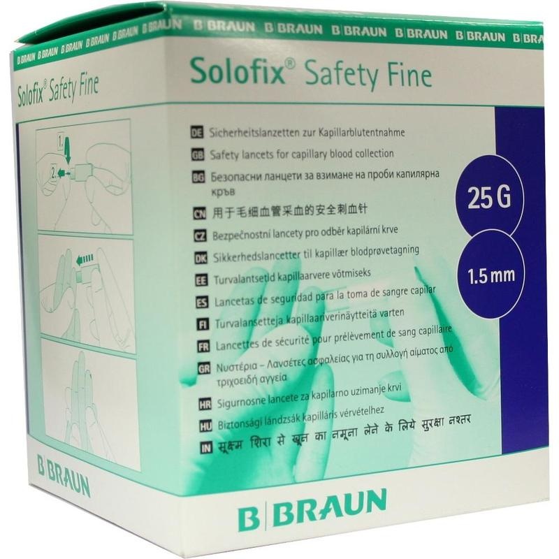 SOLOFIX Safety Fine Lanzetten 25 Gx1,5 mm