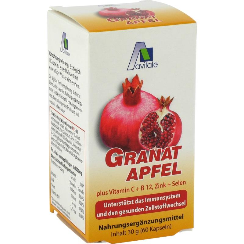 GRANATAPFEL 500 mg plus Vit.C+B12+Zink+Selen Kaps.