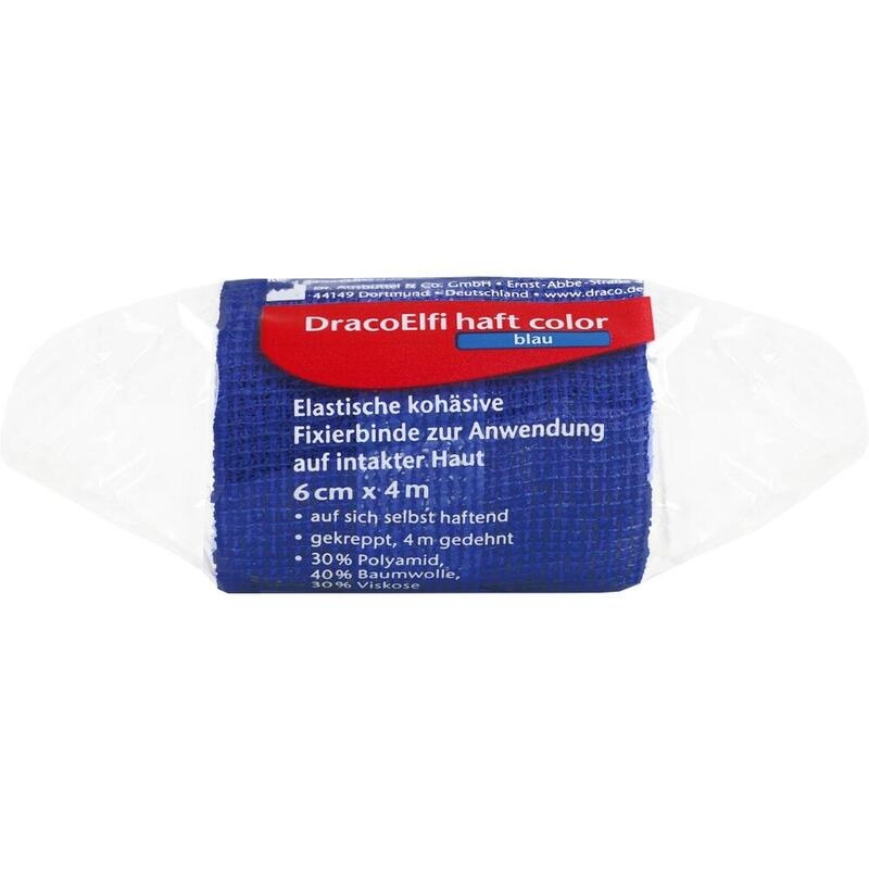 DRACOELFI haft color elast.Fixierb.6 cmx4 m blau