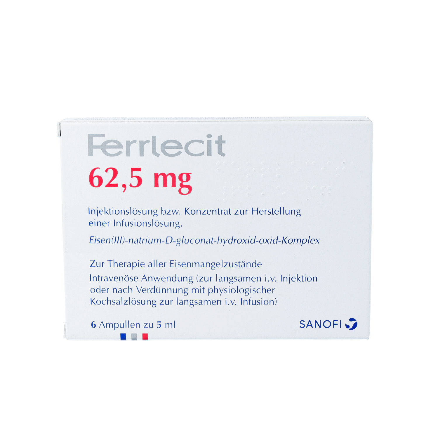 FERRLECIT 62,5 mg Inj.Lsg.bzw.Konz.Her.Inf.Lsg.Amp