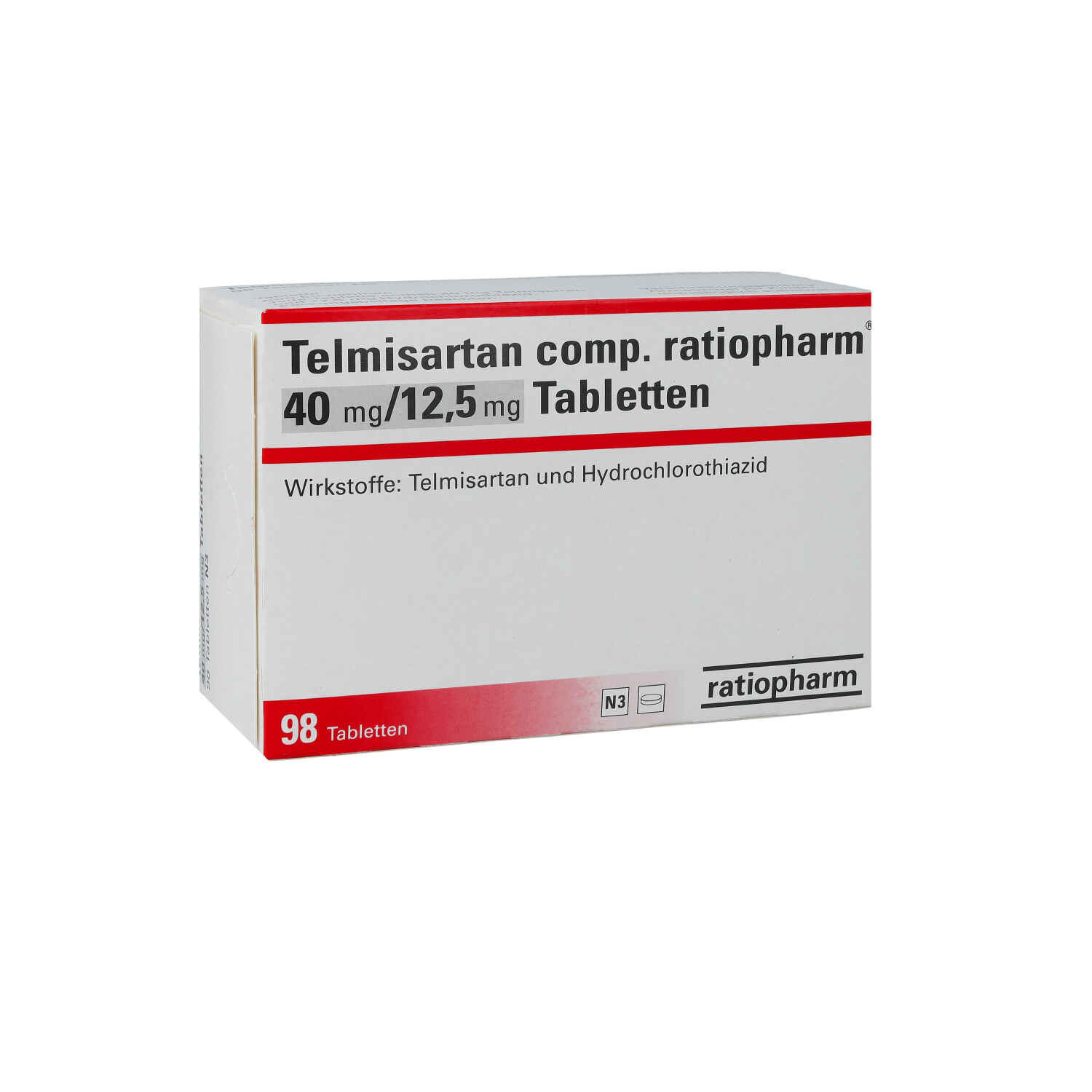 TELMISARTAN comp.ratiopharm 40 mg/12,5 mg Tabl.