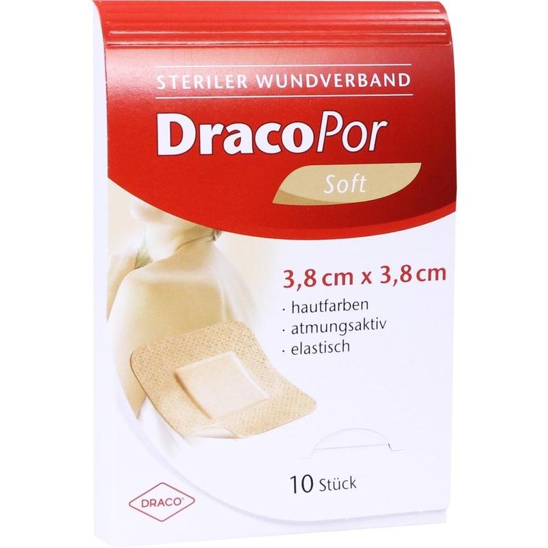 DRACOPOR Wundverband 3,8x3,8 cm steril hautfarben