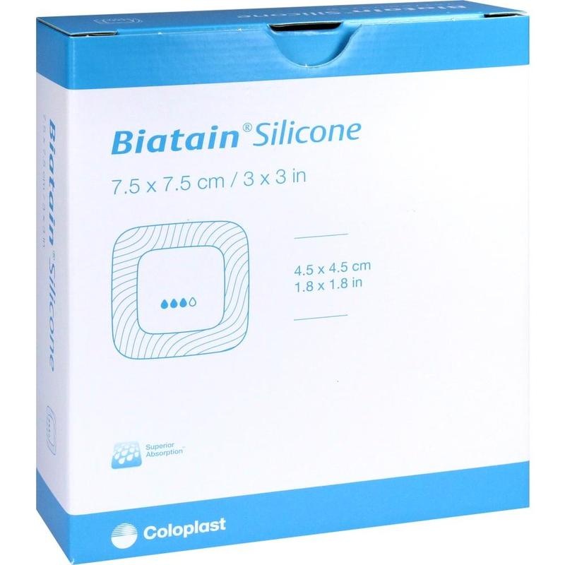 BIATAIN Silicone Schaumverband 7,5x7,5 cm