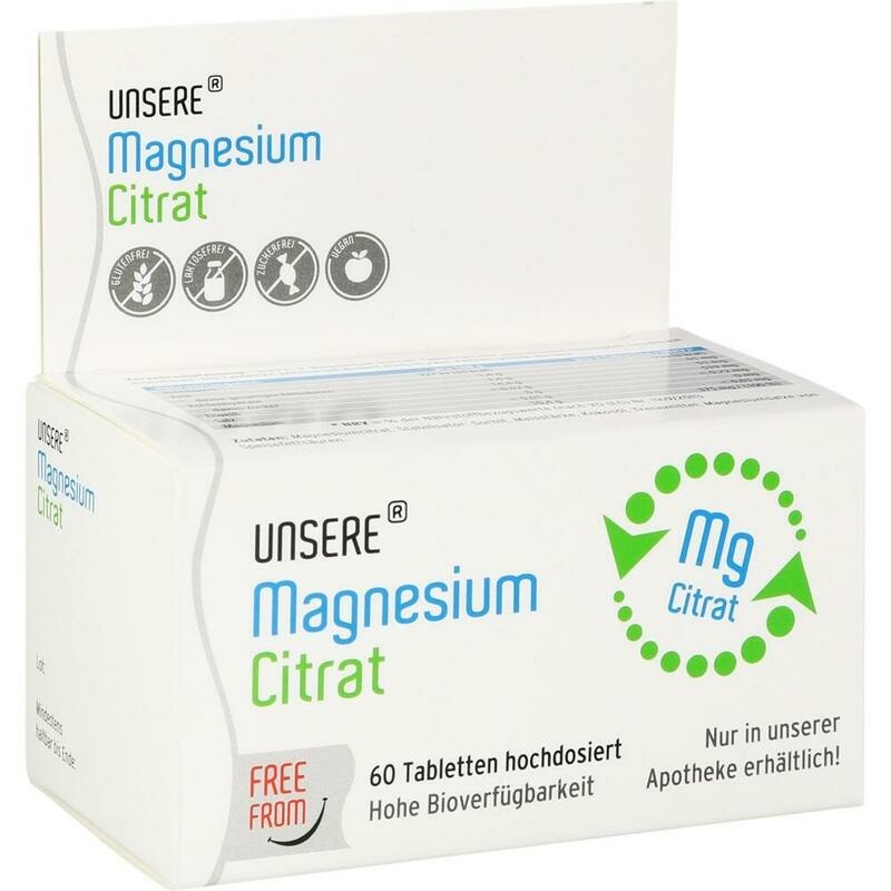 UNSERE Magnesium-Citrat 125 freefrom Tabletten