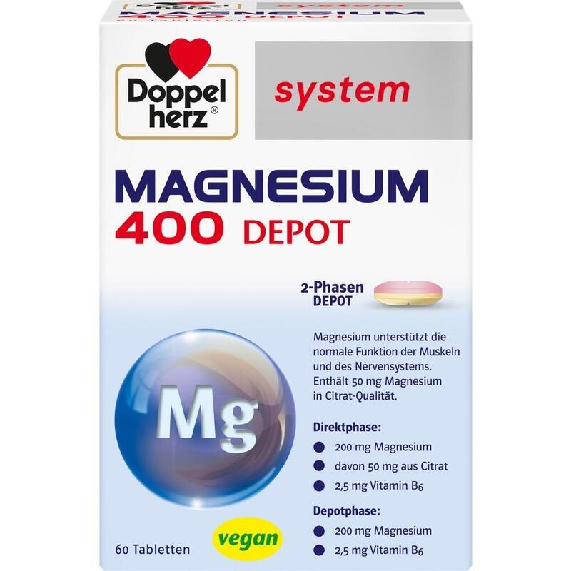 DOPPELHERZ Magnesium 400 Depot system Tabletten
