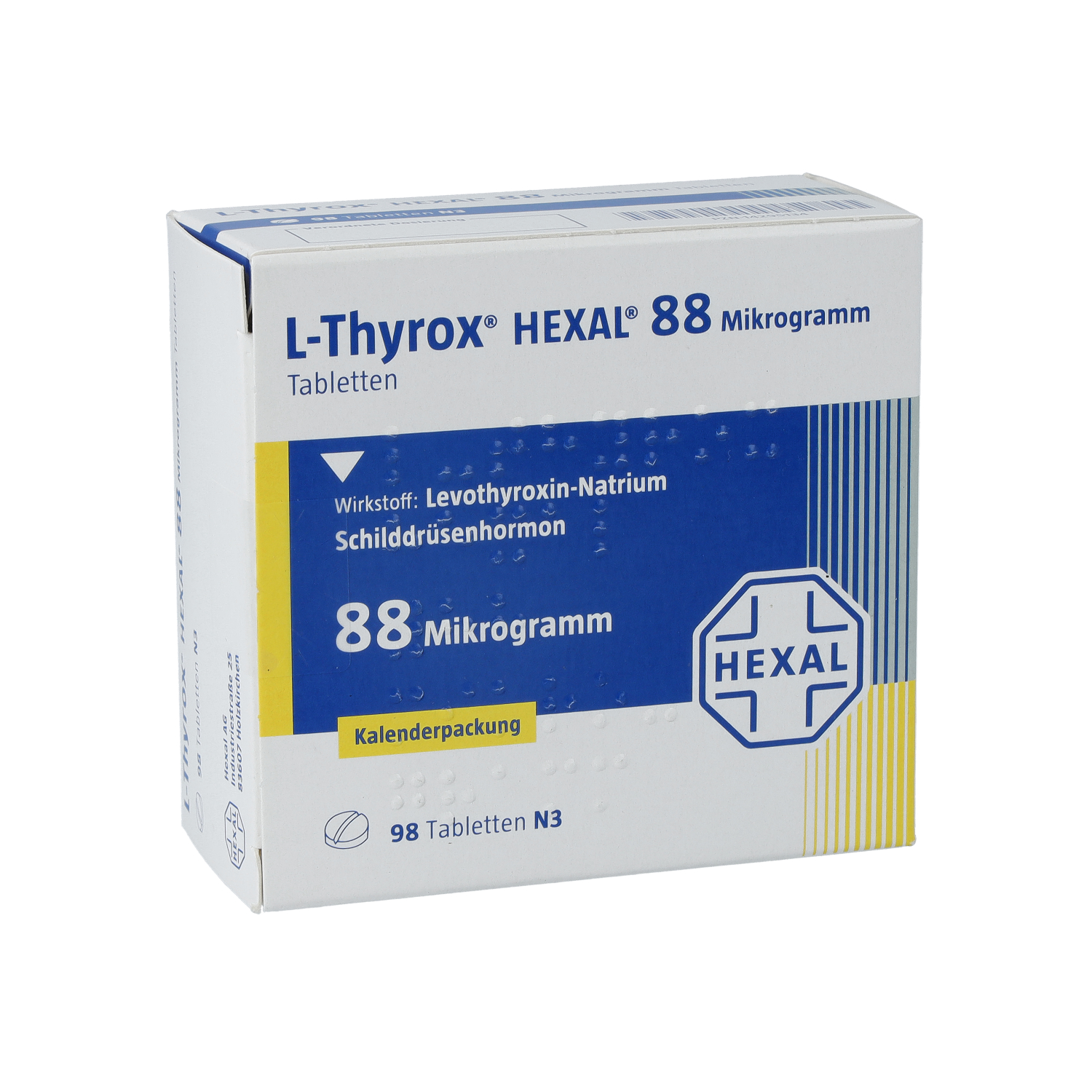 L-THYROX HEXAL 88 Mikrogramm Tabl.i.Kalenderpack.