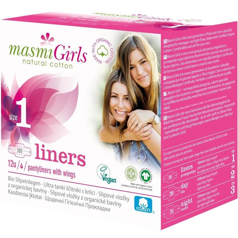 BIO SLIPEINLAGEN girls 1 Bio-Baumwolle MASMI