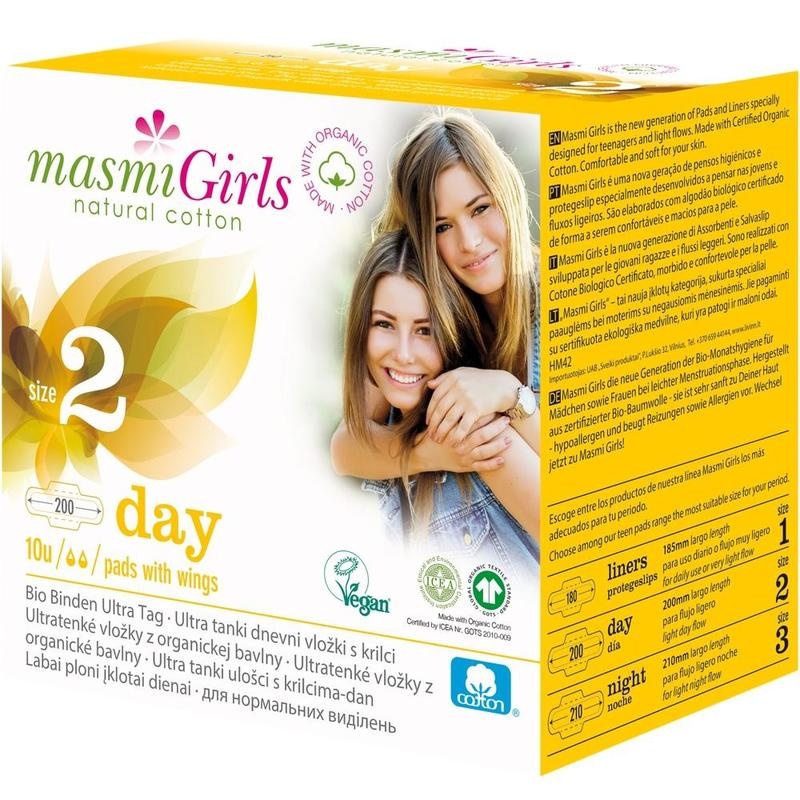 BIO BINDEN girls 2 ultra Tag Bio Baumwolle MASMI