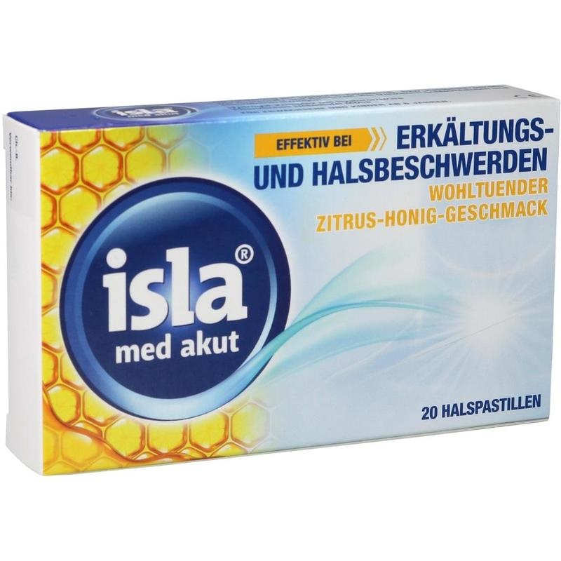 isla med akut Zitrus-Honig Halspastillen – Bei Halsschmerzen & Erkältung