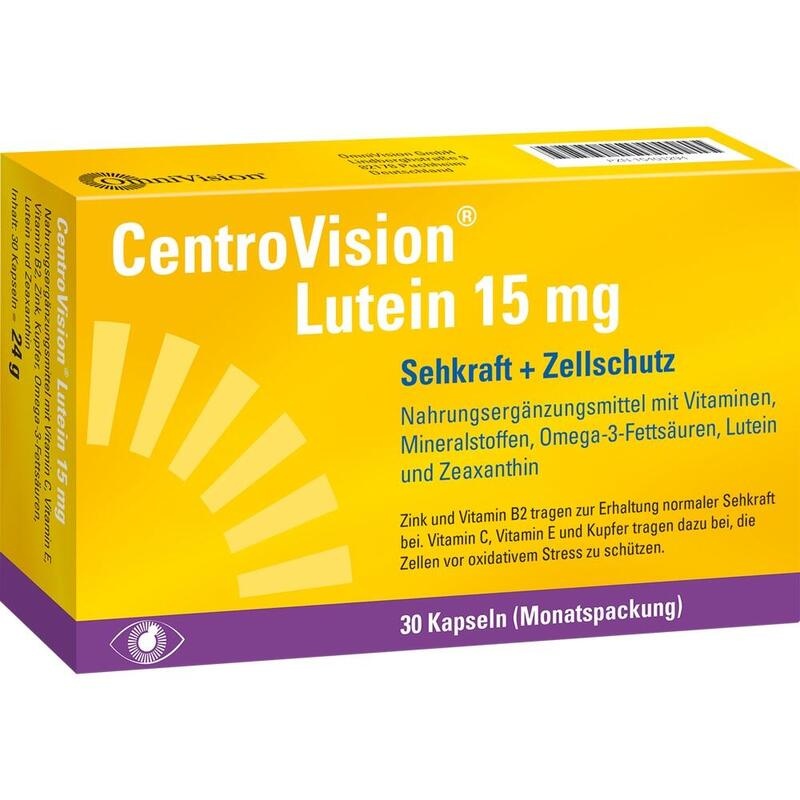 CENTROVISION® Lutein 15 mg zur Unterstützung der Sehkraft & Netzhaut mit Zeaxanthin