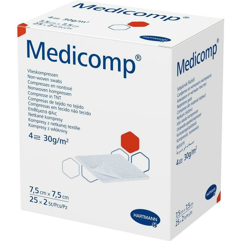 MEDICOMP Vlieskomp.steril 7,5x7,5 cm 4fach