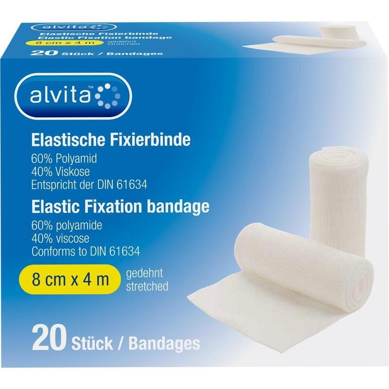 ALVITA elastische Fixierbinde 8 cmx4 m