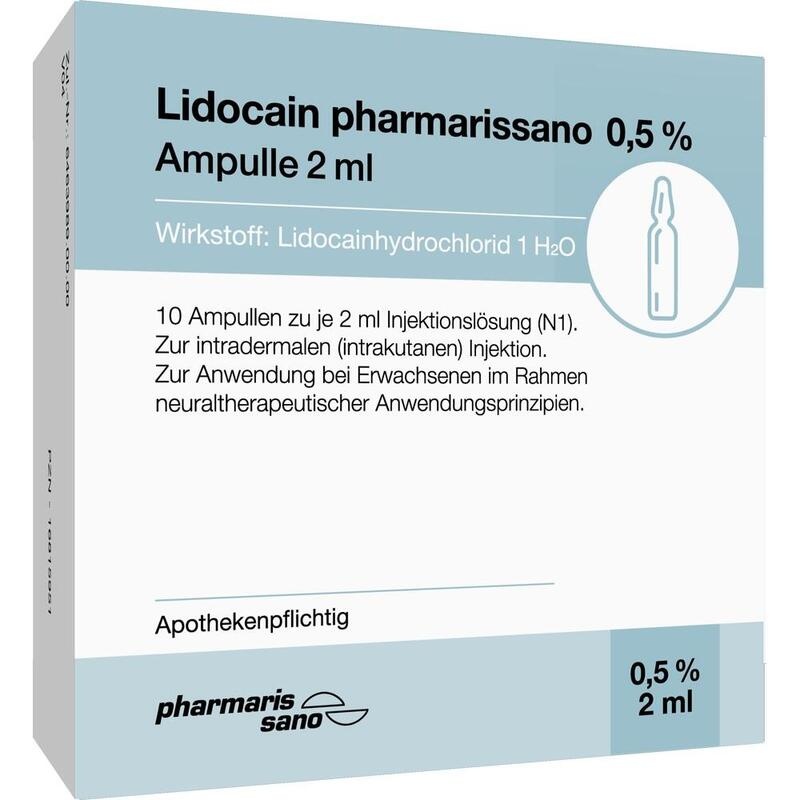 LIDOCAIN pharmarissano Ampulle 0,5% 2 ml Inj.-Lsg.