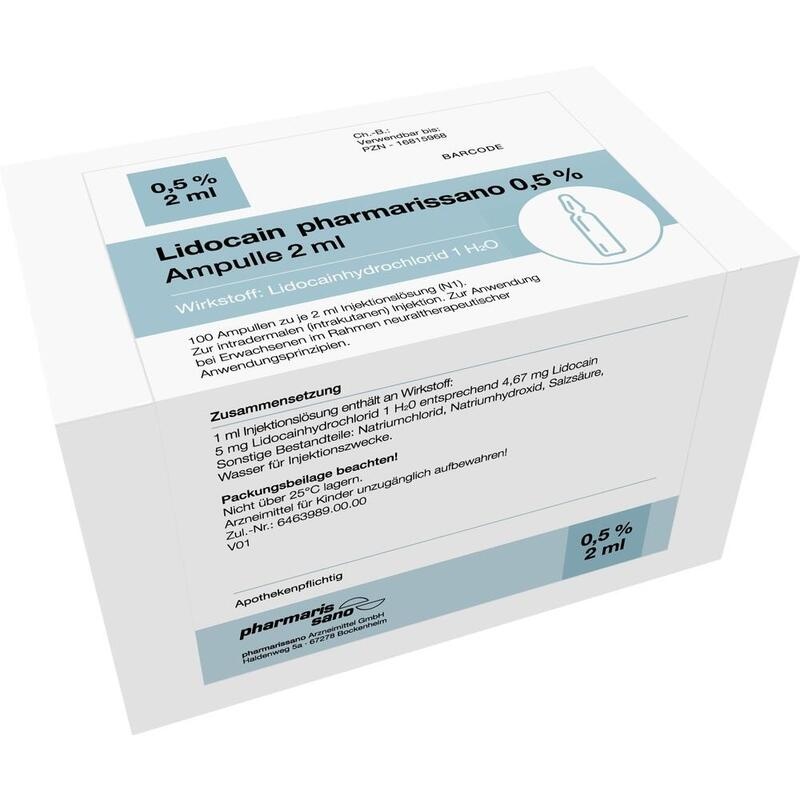 LIDOCAIN pharmarissano Ampulle 0,5% 2 ml Inj.-Lsg.